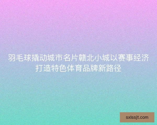 羽毛球撬动城市名片赣北小城以赛事经济打造特色体育品牌新路径