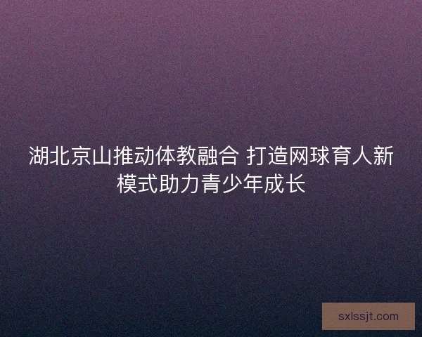 湖北京山推动体教融合 打造网球育人新模式助力青少年成长