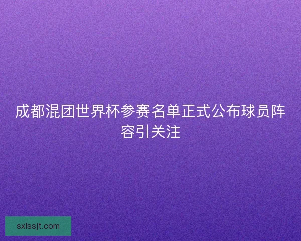 成都混团世界杯参赛名单正式公布球员阵容引关注