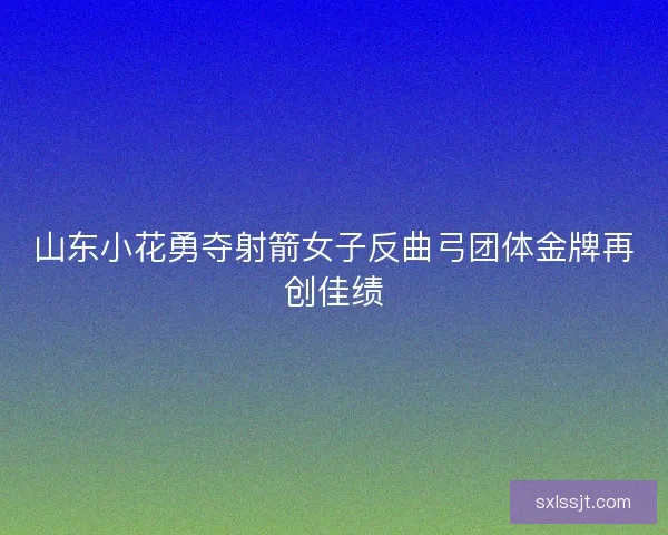 山东小花勇夺射箭女子反曲弓团体金牌再创佳绩 山东小花勇夺射箭女子反曲弓团体金牌再创佳绩
